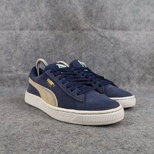 Puma Shoes Kids 5 Sneaker Casual Suede Classic Lace Up Blue Beige Trainer Active